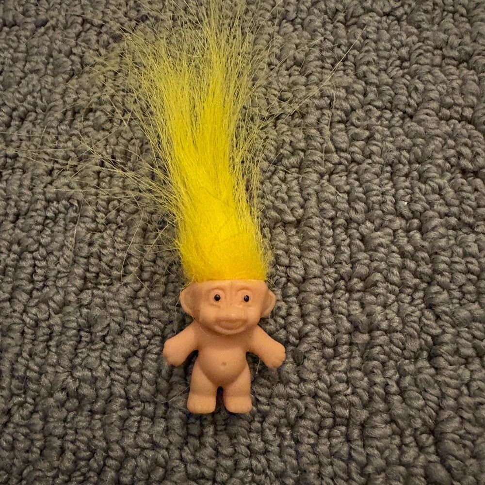 Vintage Troll Pin Yellow Hair